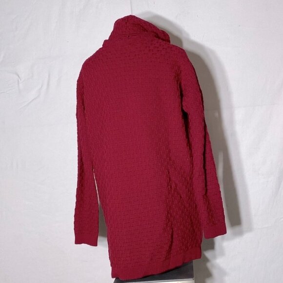 Aklanda Australia Oversized Red Merino Wool Cowl  Neck Sweater M - Picture 4 of 14